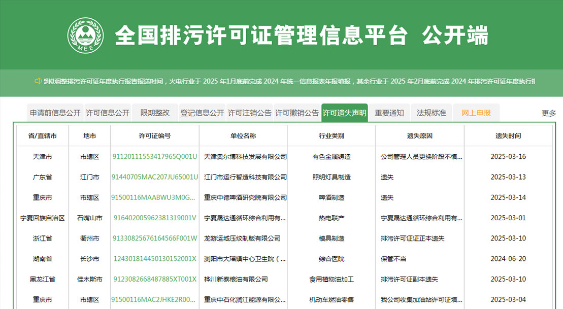 全國排污許可證管理信息平臺(tái)